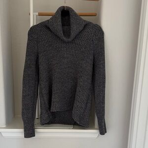 Cozy Gray Turtleneck Wool Sweater